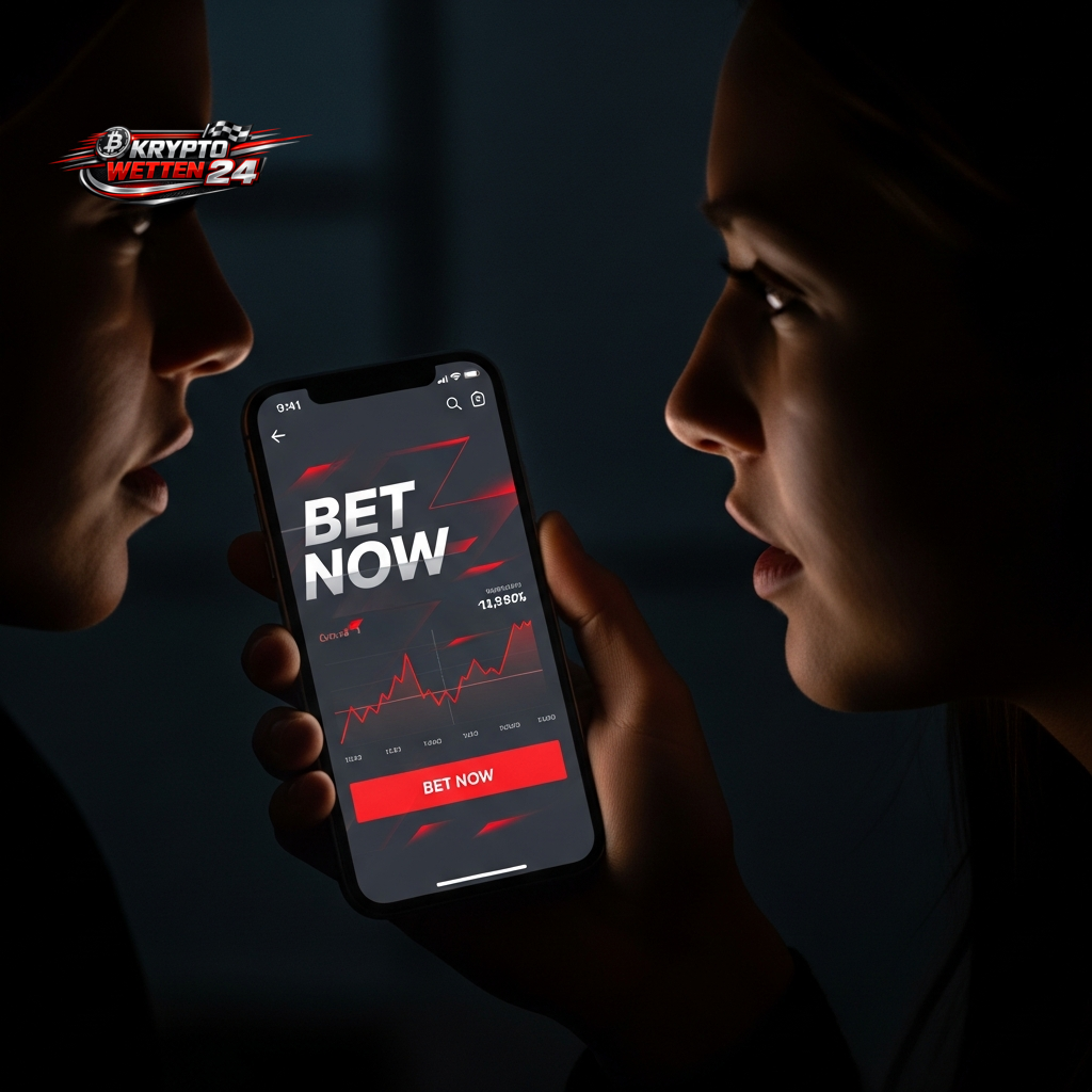 Nahaufnahme einer Sportwetten-App auf einem leuchtenden Smartphone-Display